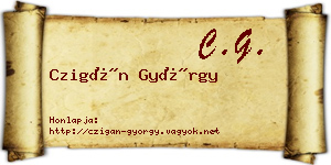 Czigán György névjegykártya